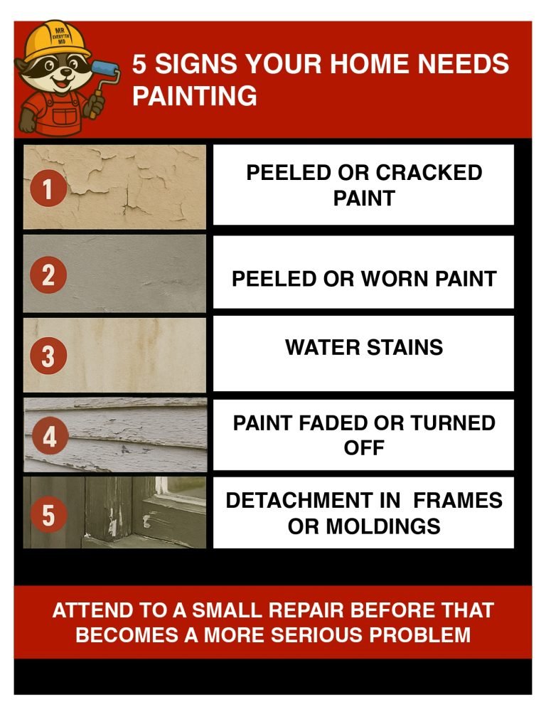 "Interior and exterior painting services in Maryland by Mr Everything MD Construction."